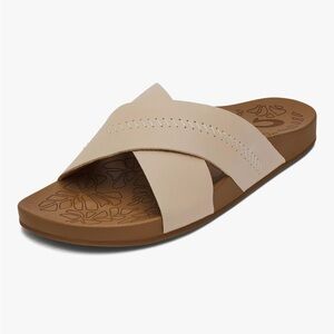OluKai Kipea Olu Slide Sandals in PUKA TAN